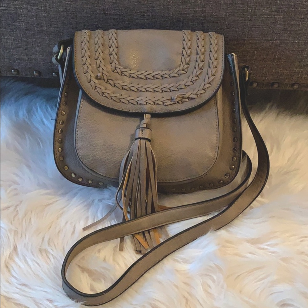 Gray crossbody bag